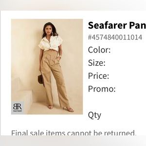 Brand new Banana Republic cargo pants